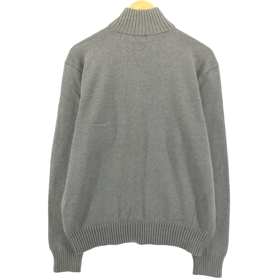 Ralph Lauren POLO RALPH LAUREN Cotton Knit Half-Button Sweater, Men's Size L cotton gray type Vintage Second Hand