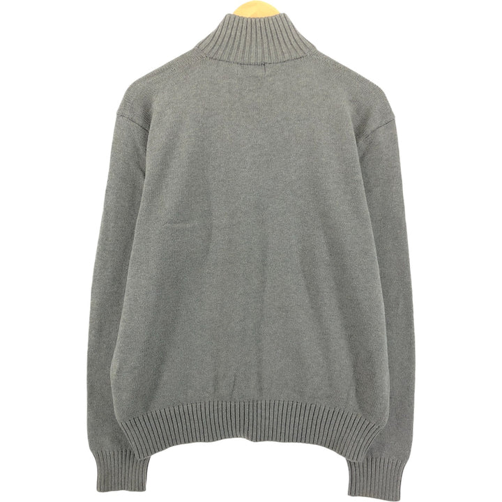 Ralph Lauren POLO RALPH LAUREN Cotton Knit Half-Button Sweater, Men's Size L cotton gray type Vintage Second Hand