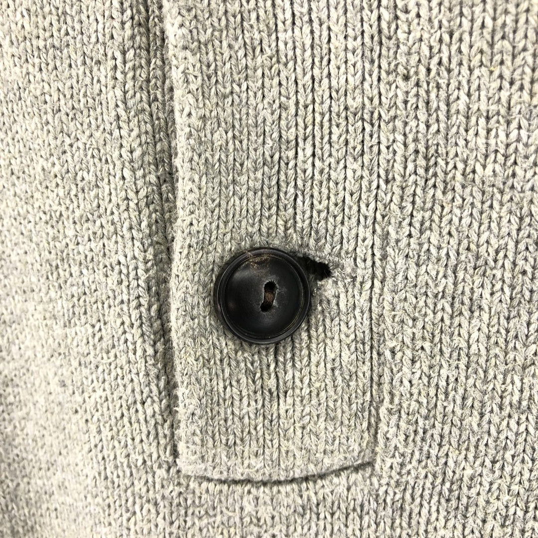 Ralph Lauren POLO RALPH LAUREN Cotton Knit Half-Button Sweater, Men's Size L cotton gray type Vintage Second Hand