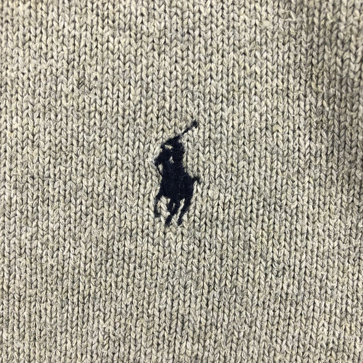 Ralph Lauren POLO RALPH LAUREN Cotton Knit Half-Button Sweater, Men's Size L cotton gray type Vintage Second Hand