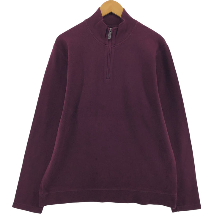 Eddie Bauer Half-Button Sweatshirt, Men's Size L cotton wine-red Vintage Second Hand