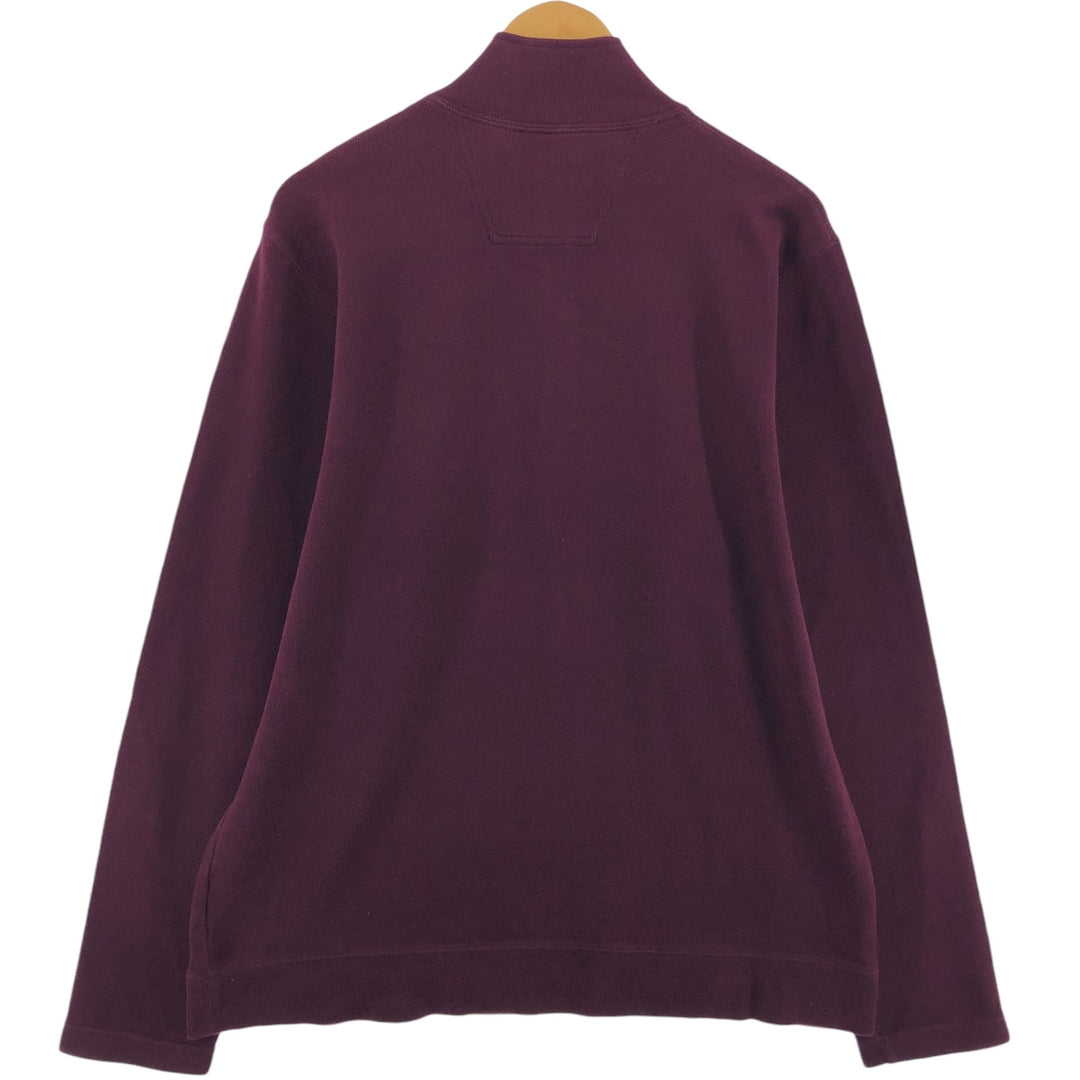 Eddie Bauer Half-Button Sweatshirt, Men's Size L cotton wine-red Vintage Second Hand