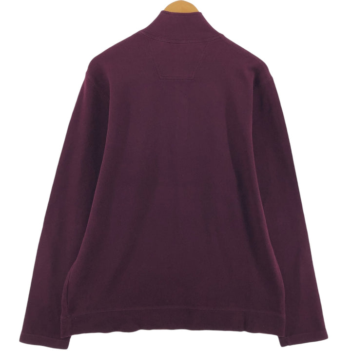 Eddie Bauer Half-Button Sweatshirt, Men's Size L cotton wine-red Vintage Second Hand