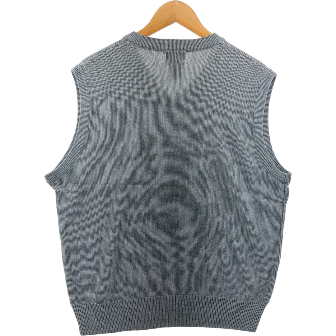 Dockers Golf V-neck acrylic knit vest, size L for men acrylic gray type Vintage Second Hand
