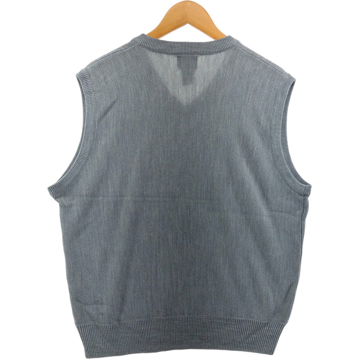 Dockers Golf V-neck acrylic knit vest, size L for men acrylic gray type Vintage Second Hand