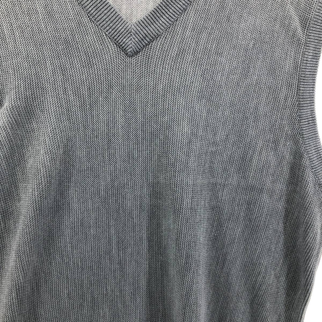 Dockers Golf V-neck acrylic knit vest, size L for men acrylic gray type Vintage Second Hand