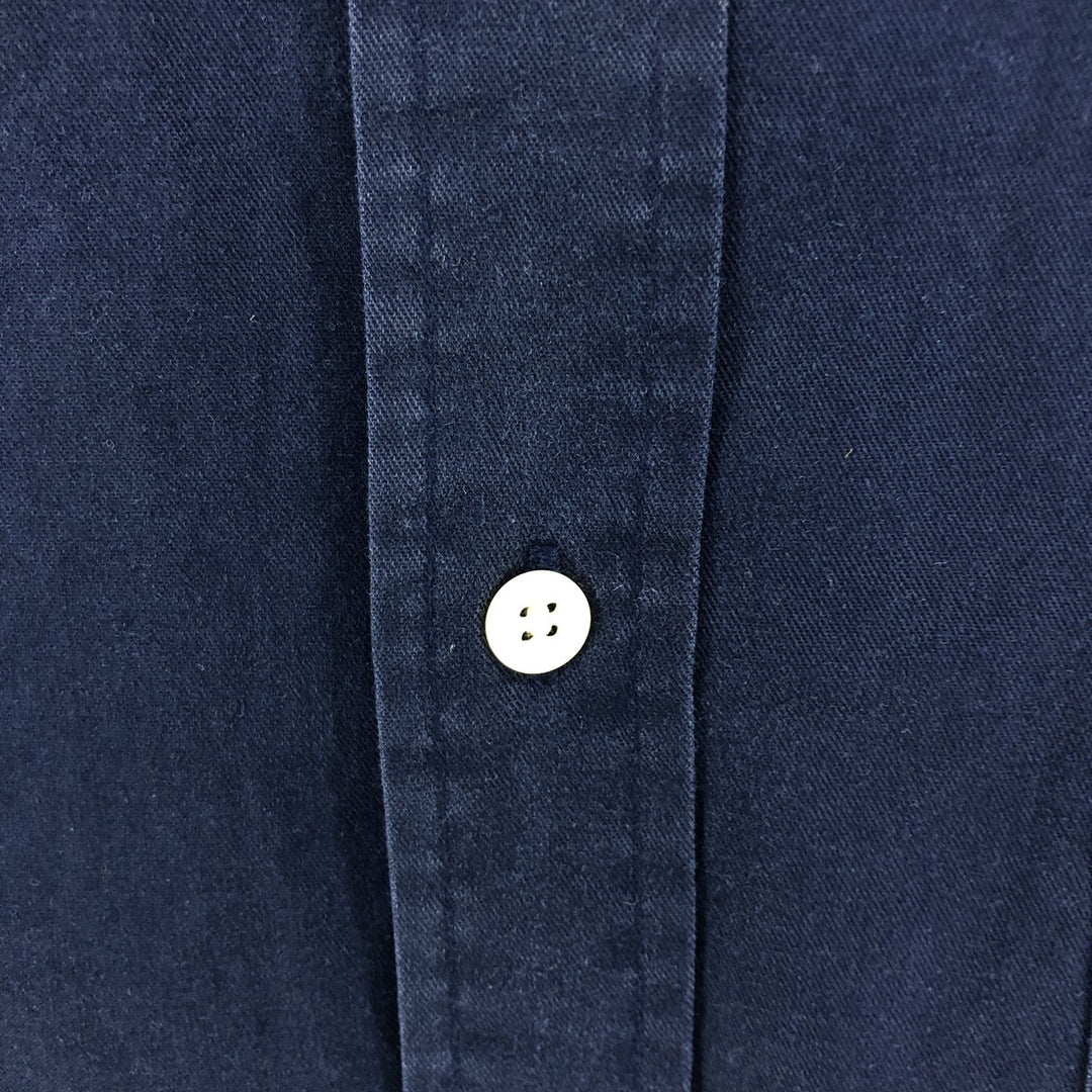 90'S J.Crew Vintage long sleeve button down shirt, size L for men cotton navy blue type Vintage Second Hand