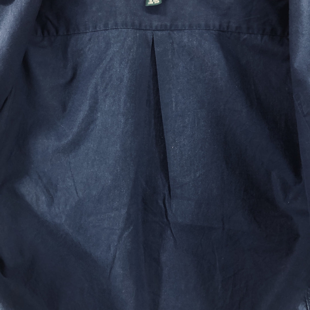 90'S J.Crew Vintage long sleeve button down shirt, size L for men cotton navy blue type Vintage Second Hand