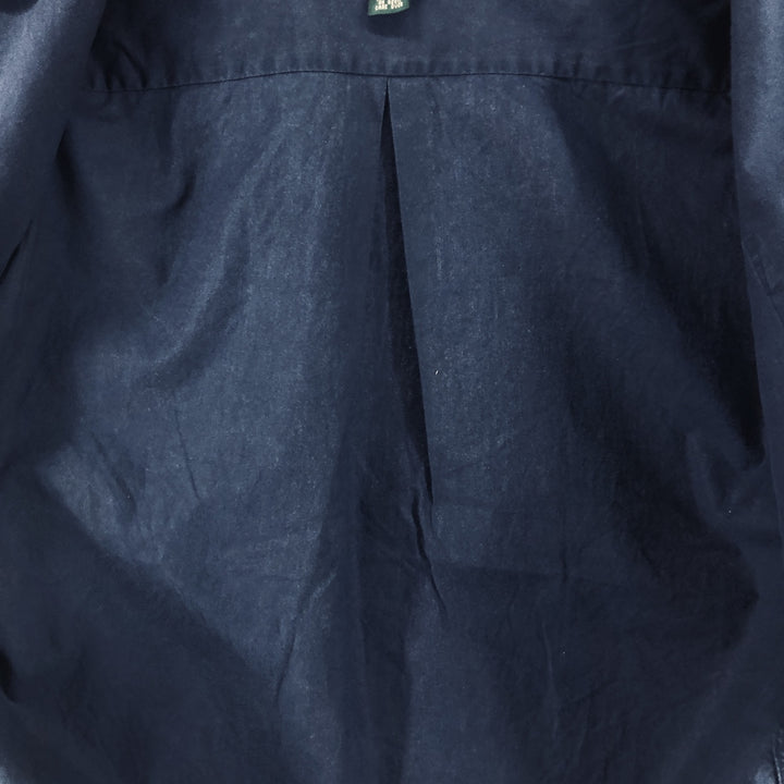 90'S J.Crew Vintage long sleeve button down shirt, size L for men cotton navy blue type Vintage Second Hand