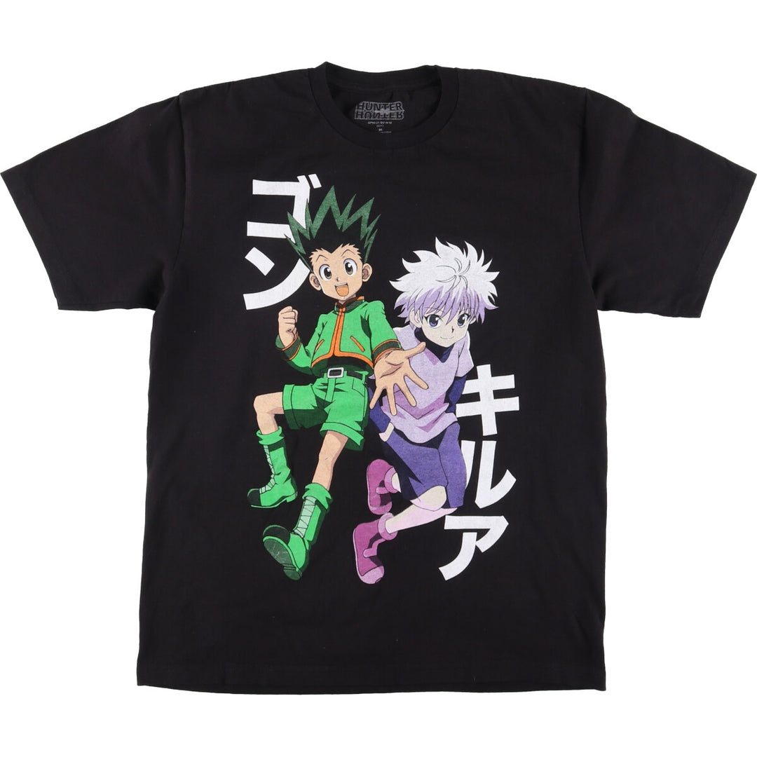HUNTER HUNTER Hunter x Hunter character print T-shirt Men's M size cotton black type Vintage Second Hand