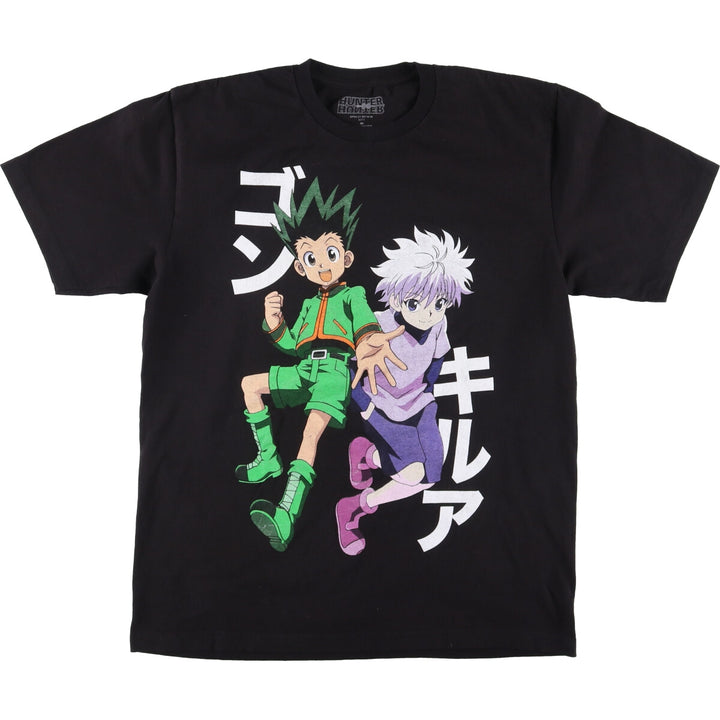 HUNTER HUNTER Hunter x Hunter character print T-shirt Men's M size cotton black type Vintage Second Hand