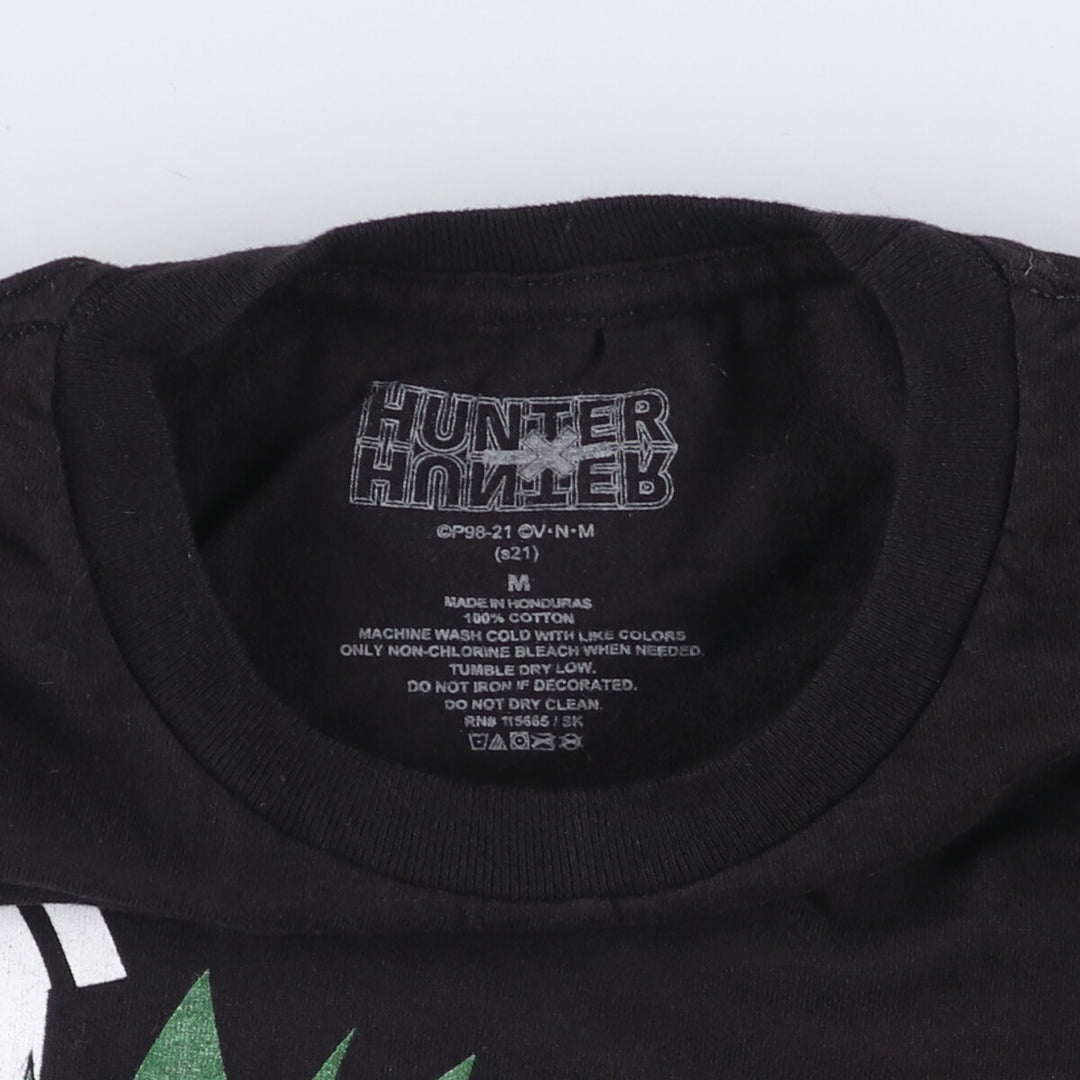 HUNTER HUNTER Hunter x Hunter character print T-shirt Men's M size cotton black type Vintage Second Hand