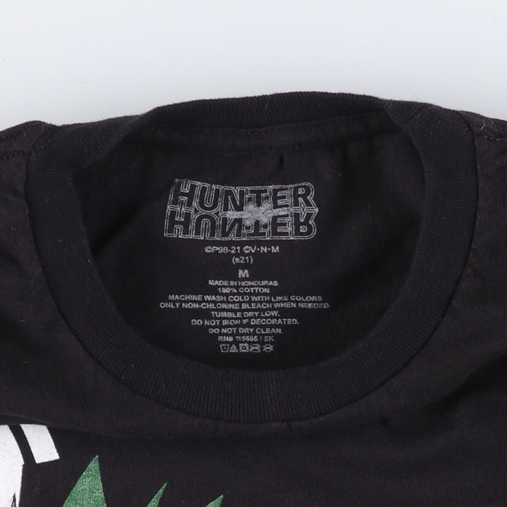HUNTER HUNTER Hunter x Hunter character print T-shirt Men's M size cotton black type Vintage Second Hand