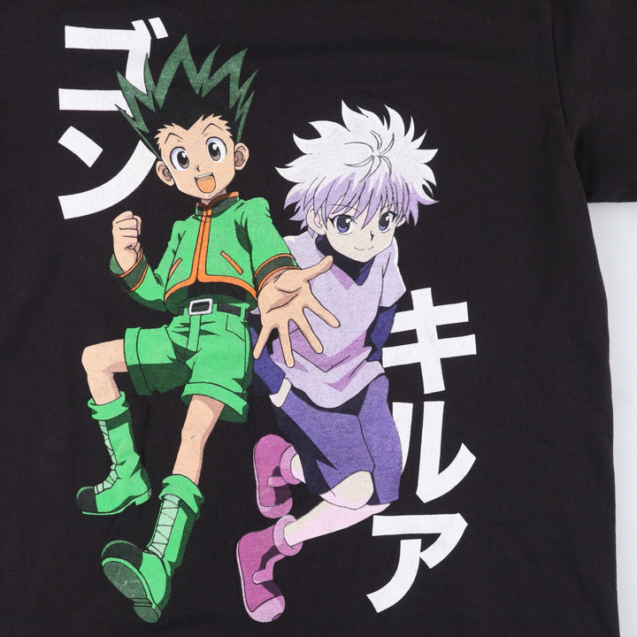 HUNTER HUNTER Hunter x Hunter character print T-shirt Men's M size cotton black type Vintage Second Hand