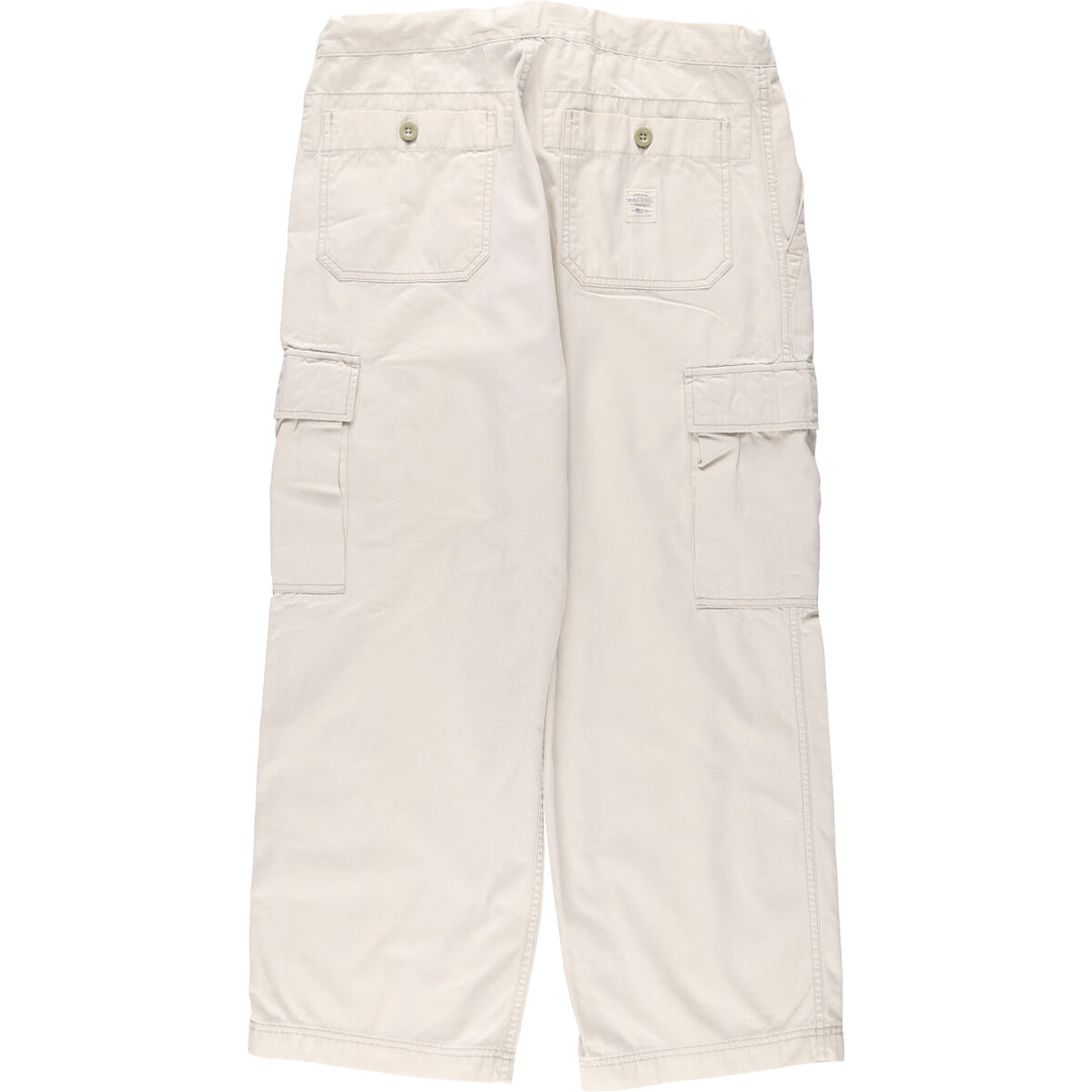 00'S Ralph Lauren POLO JEANS COMPANY Military Cargo Pants Men's M cotton ivory Vintage Second Hand