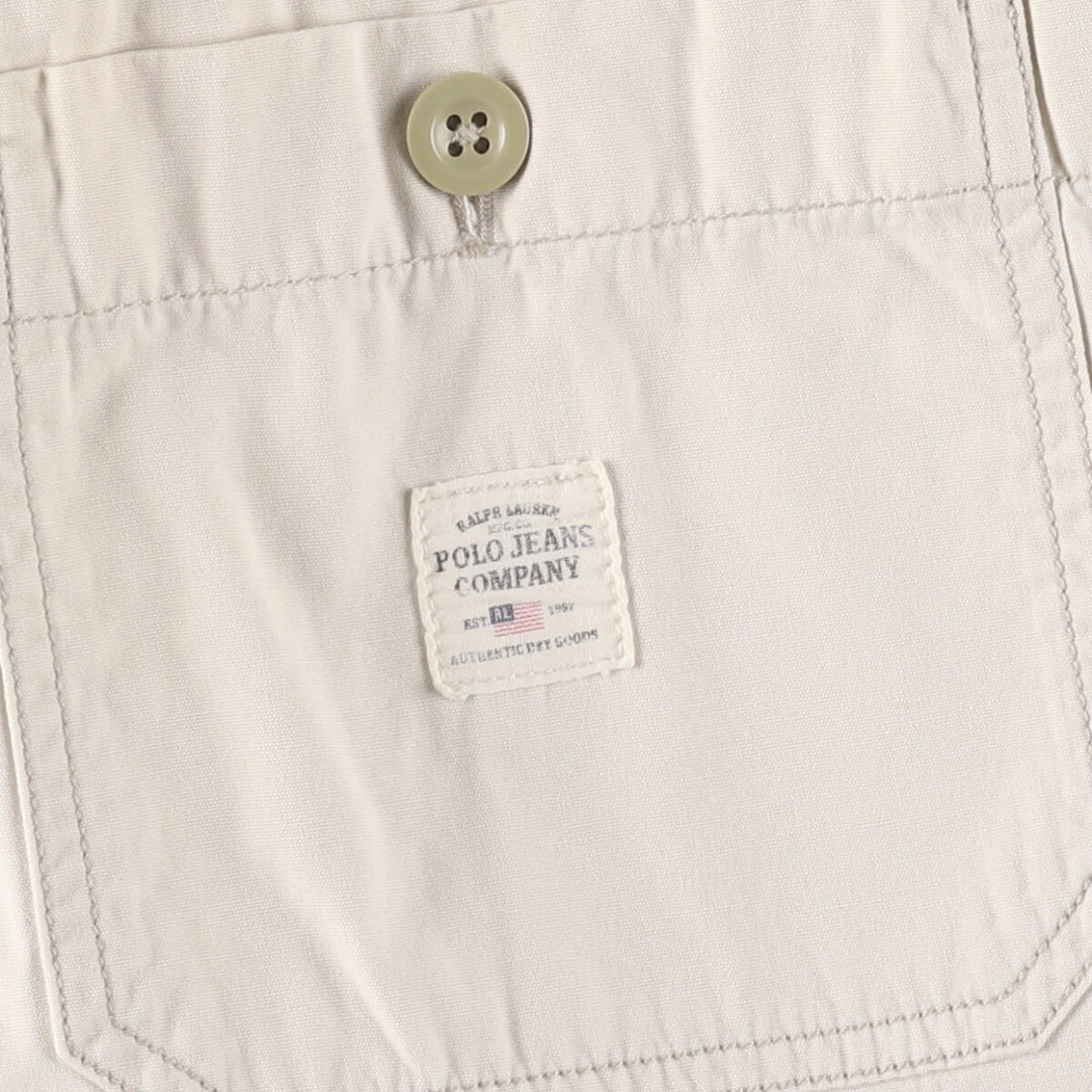 00'S Ralph Lauren POLO JEANS COMPANY Military Cargo Pants Men's M cotton ivory Vintage Second Hand