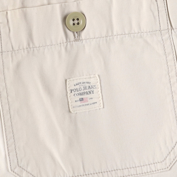 00'S Ralph Lauren POLO JEANS COMPANY Military Cargo Pants Men's M cotton ivory Vintage Second Hand