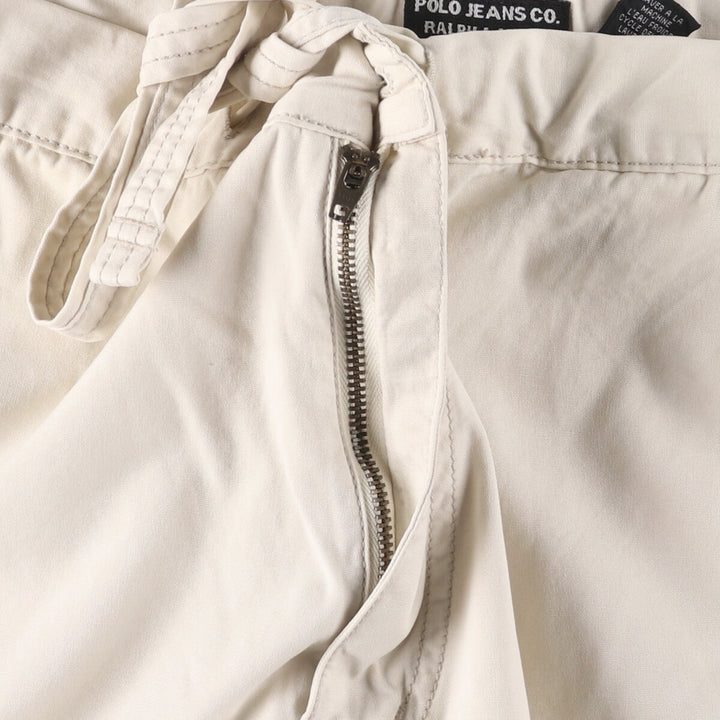 00'S Ralph Lauren POLO JEANS COMPANY Military Cargo Pants Men's M cotton ivory Vintage Second Hand