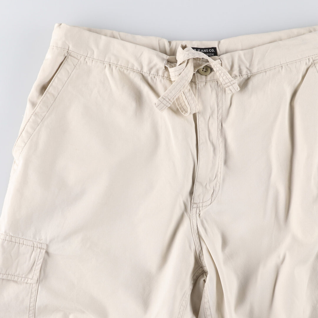 00'S Ralph Lauren POLO JEANS COMPANY Military Cargo Pants Men's M cotton ivory Vintage Second Hand