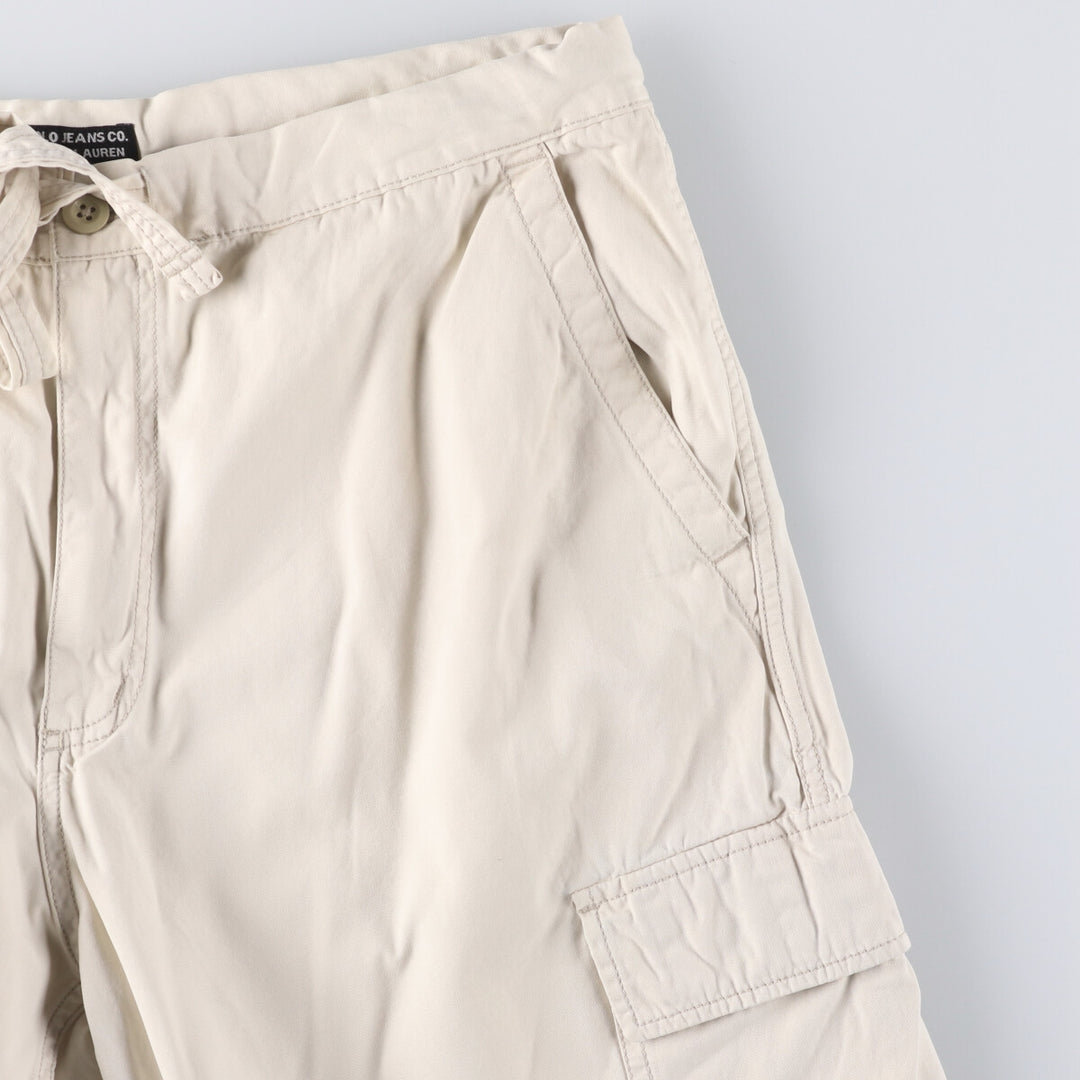00'S Ralph Lauren POLO JEANS COMPANY Military Cargo Pants Men's M cotton ivory Vintage Second Hand
