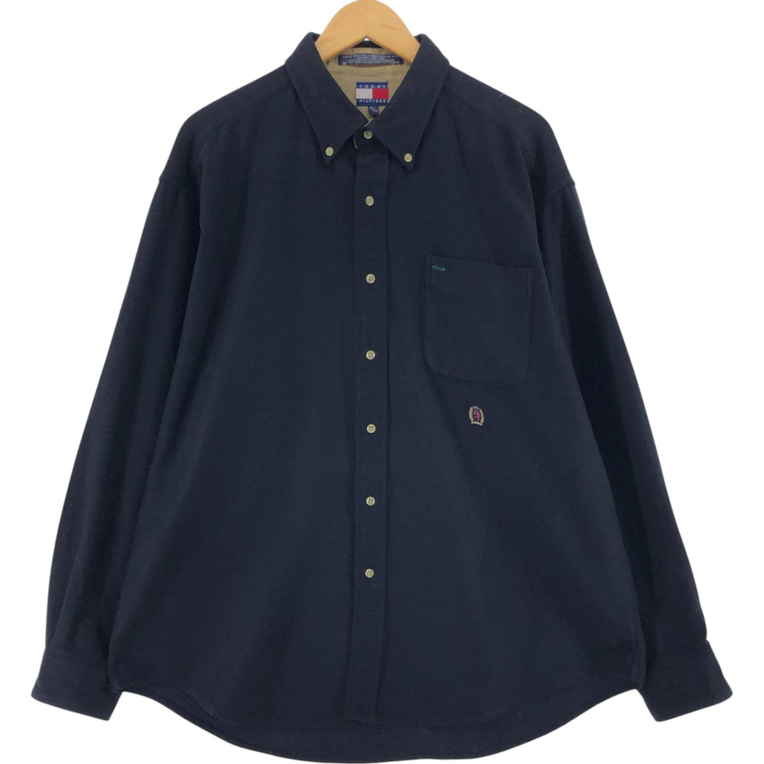 90s~ Tommy Hilfiger Wool Button-down Shirt Men's XL Vintage /eaa522362