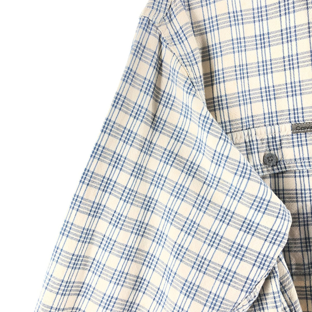 Calvin Klein Long Sleeve Cotton Check Shirt Men's M Size / eaa522396