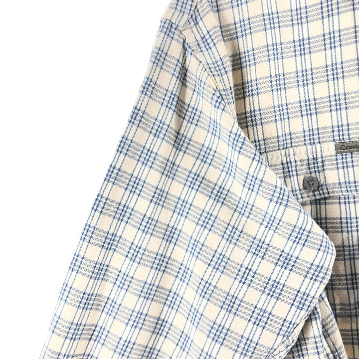 Calvin Klein Long Sleeve Cotton Check Shirt Men's M Size / eaa522396
