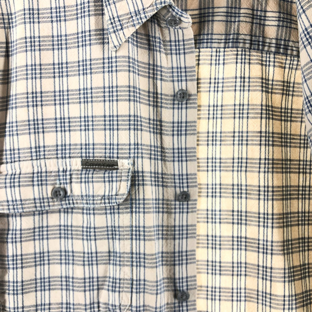 Calvin Klein Long Sleeve Cotton Check Shirt Men's M Size / eaa522396