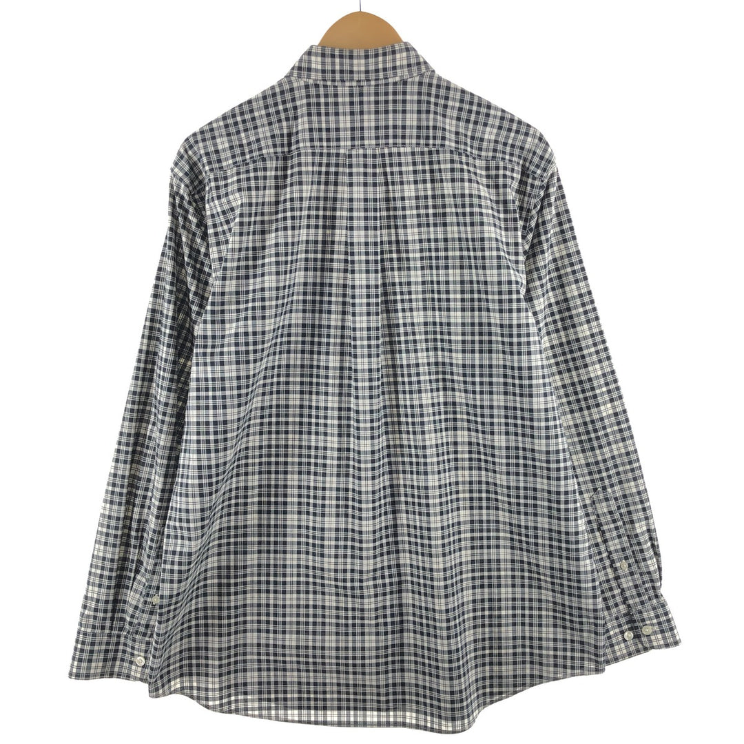 90s-00'S Vintage LLBean Long Sleeve Button-Down Check Shirt, Men's Size L cotton white type Vintage Second Hand