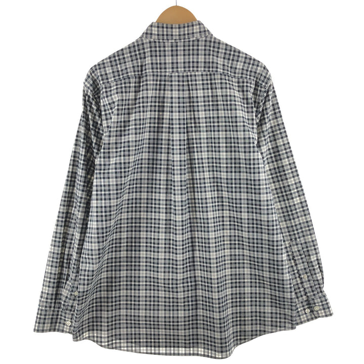 90s-00'S Vintage LLBean Long Sleeve Button-Down Check Shirt, Men's Size L cotton white type Vintage Second Hand