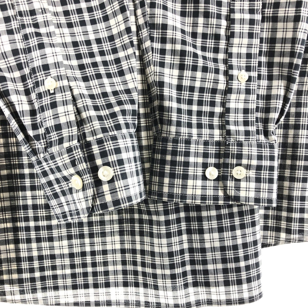 90s-00'S Vintage LLBean Long Sleeve Button-Down Check Shirt, Men's Size L cotton white type Vintage Second Hand