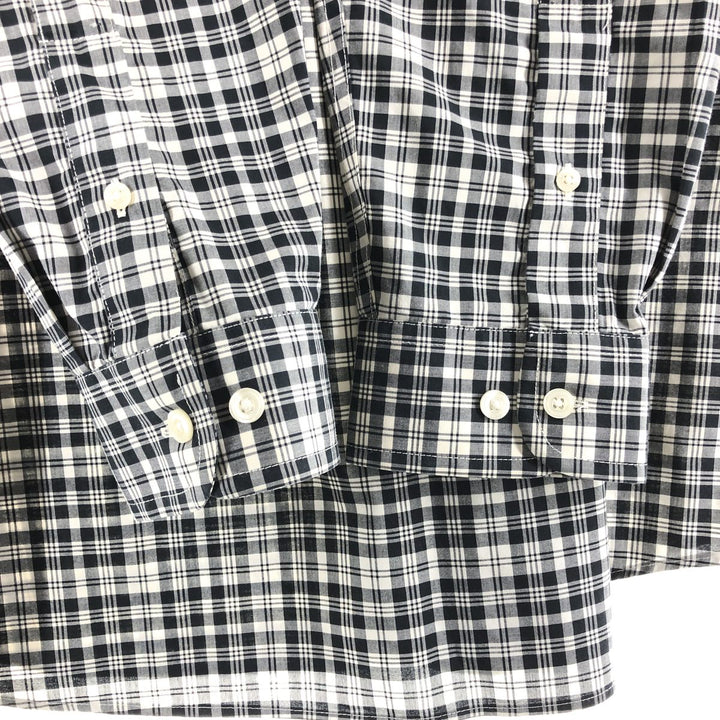 90s-00'S Vintage LLBean Long Sleeve Button-Down Check Shirt, Men's Size L cotton white type Vintage Second Hand