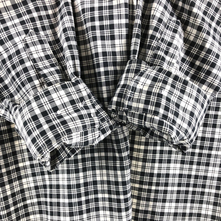 90s-00'S Vintage LLBean Long Sleeve Button-Down Check Shirt, Men's Size L cotton white type Vintage Second Hand