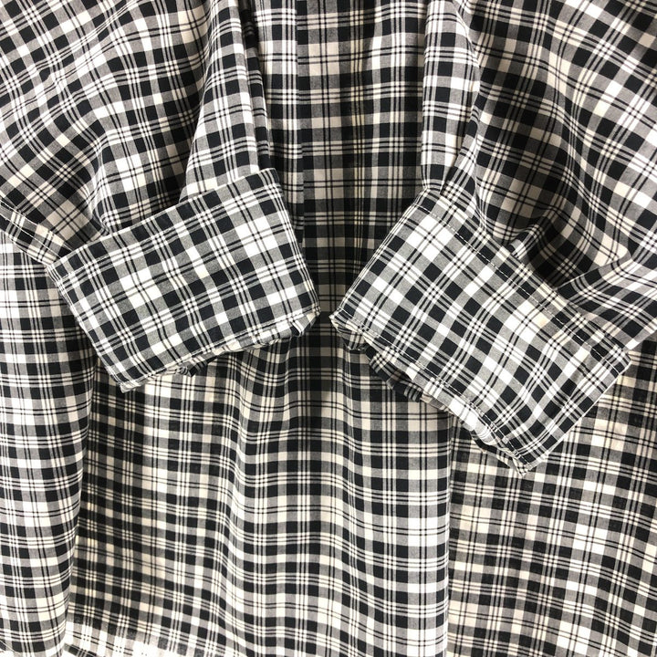 90s-00'S Vintage LLBean Long Sleeve Button-Down Check Shirt, Men's Size L cotton white type Vintage Second Hand
