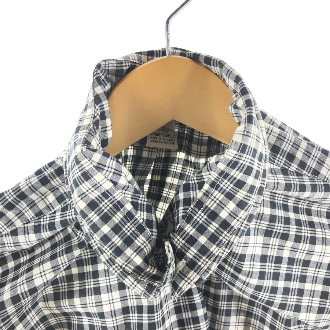 90s-00'S Vintage LLBean Long Sleeve Button-Down Check Shirt, Men's Size L cotton white type Vintage Second Hand