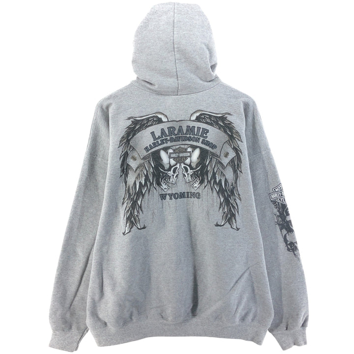Harley-Davidson Skull Pattern Back Print Sweat Full Zip Hoodie Men's XL / eaa522407