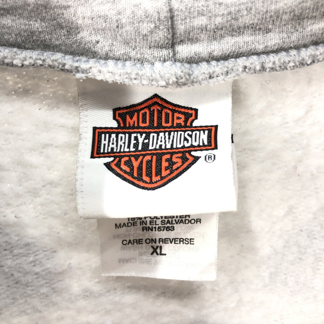 Harley-Davidson Skull Pattern Back Print Sweat Full Zip Hoodie Men's XL / eaa522407