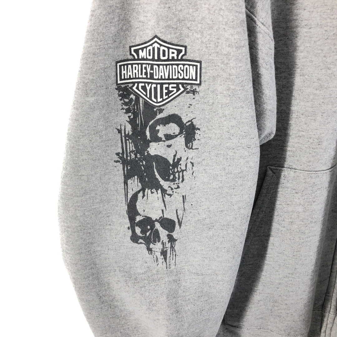 Harley-Davidson Skull Pattern Back Print Sweat Full Zip Hoodie Men's XL / eaa522407