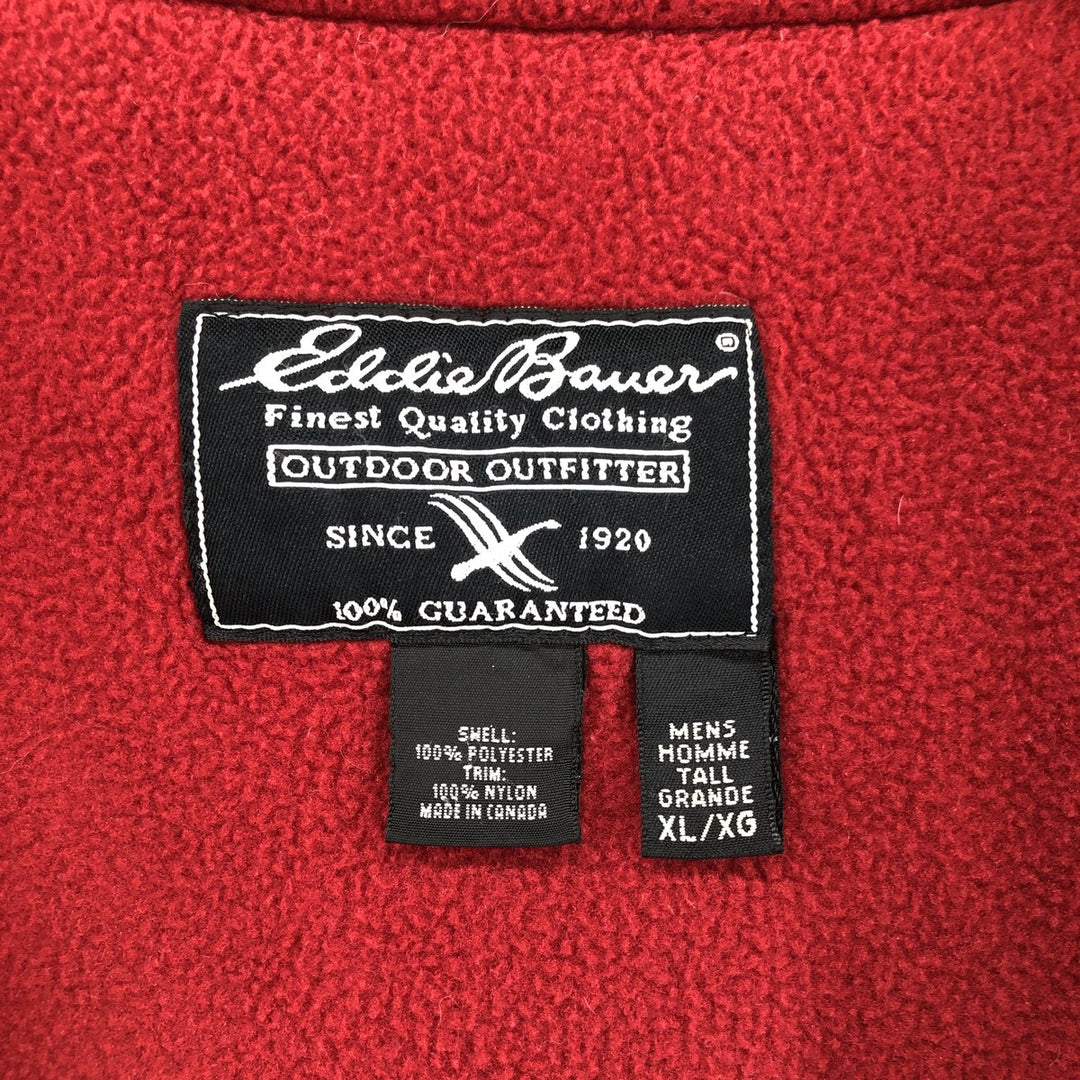 Vintage Eddie Bauer nylon and fleece jacket, made in Canada, men's size XL polyester red type Vintage Second Hand