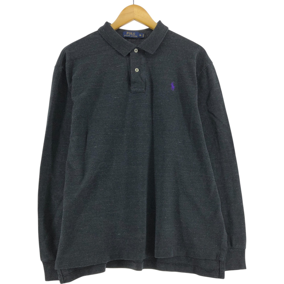 Ralph Lauren POLO RALPH LAUREN Long Sleeve Polo Shirt Men's XL cotton black type Vintage Second Hand
