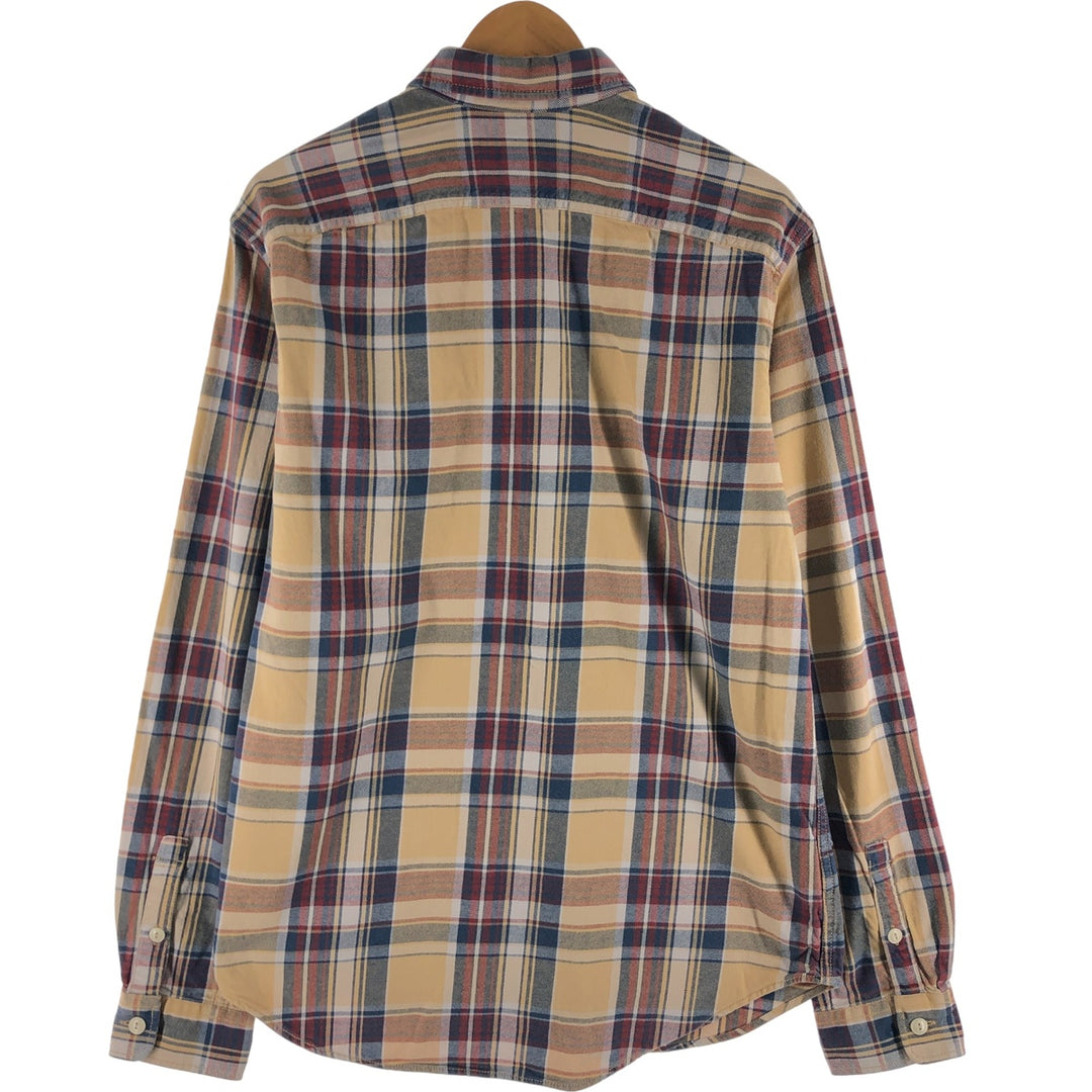Eddie Bauer Classic Fit Long Sleeve Flannel Check Shirt, Men's Size L cotton Beige type Vintage Second Hand