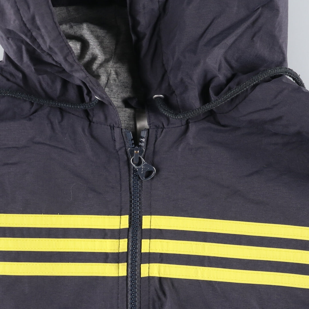 90'S Adidas nylon hoodie, men's XL size, vintage Nylon gray type Vintage Second Hand
