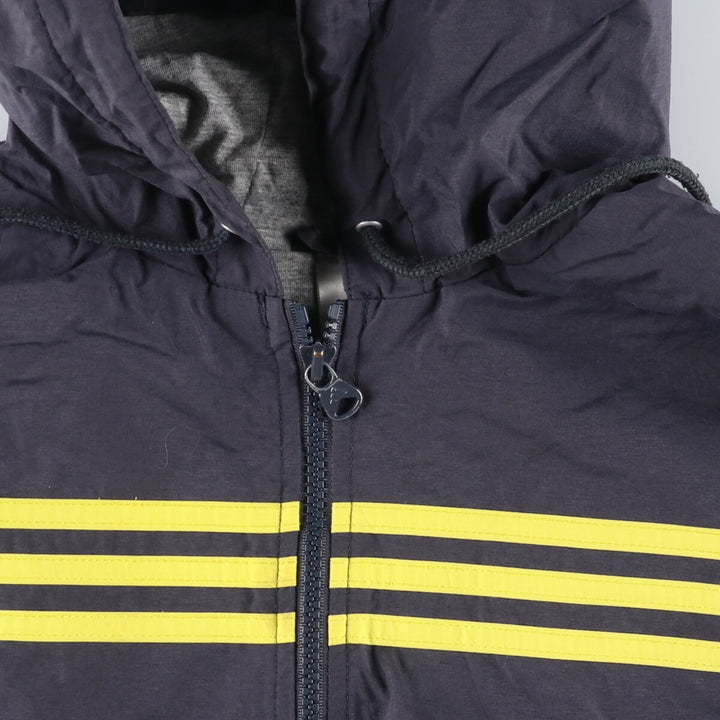 90'S Adidas nylon hoodie, men's XL size, vintage Nylon gray type Vintage Second Hand