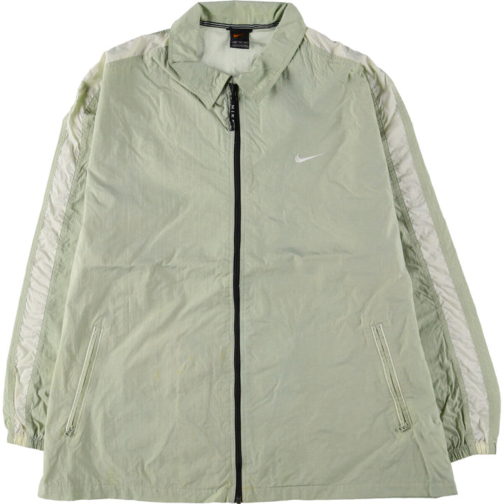 90'S Nike Collared Nylon Jacket Men's XXL Vintage Nylon Khaki type Vintage Second Hand