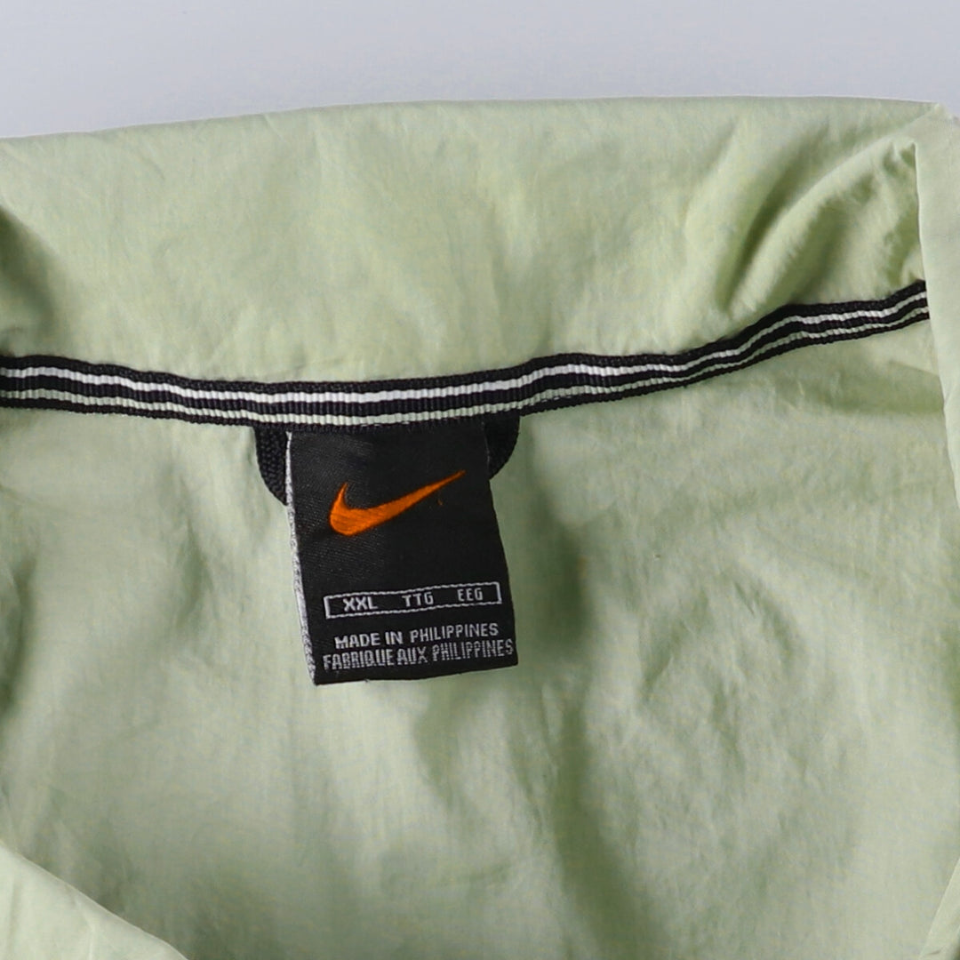 90'S Nike Collared Nylon Jacket Men's XXL Vintage Nylon Khaki type Vintage Second Hand