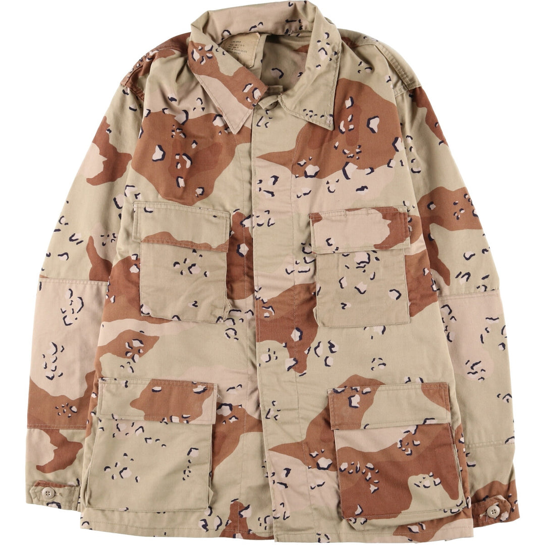 80'S US Military Camouflage Pattern 6C Desert Chocolate Chip Camo BDU Military Jacket Made in USA X-LARGE-REGULAR Men's XL equivalent /eaa522671