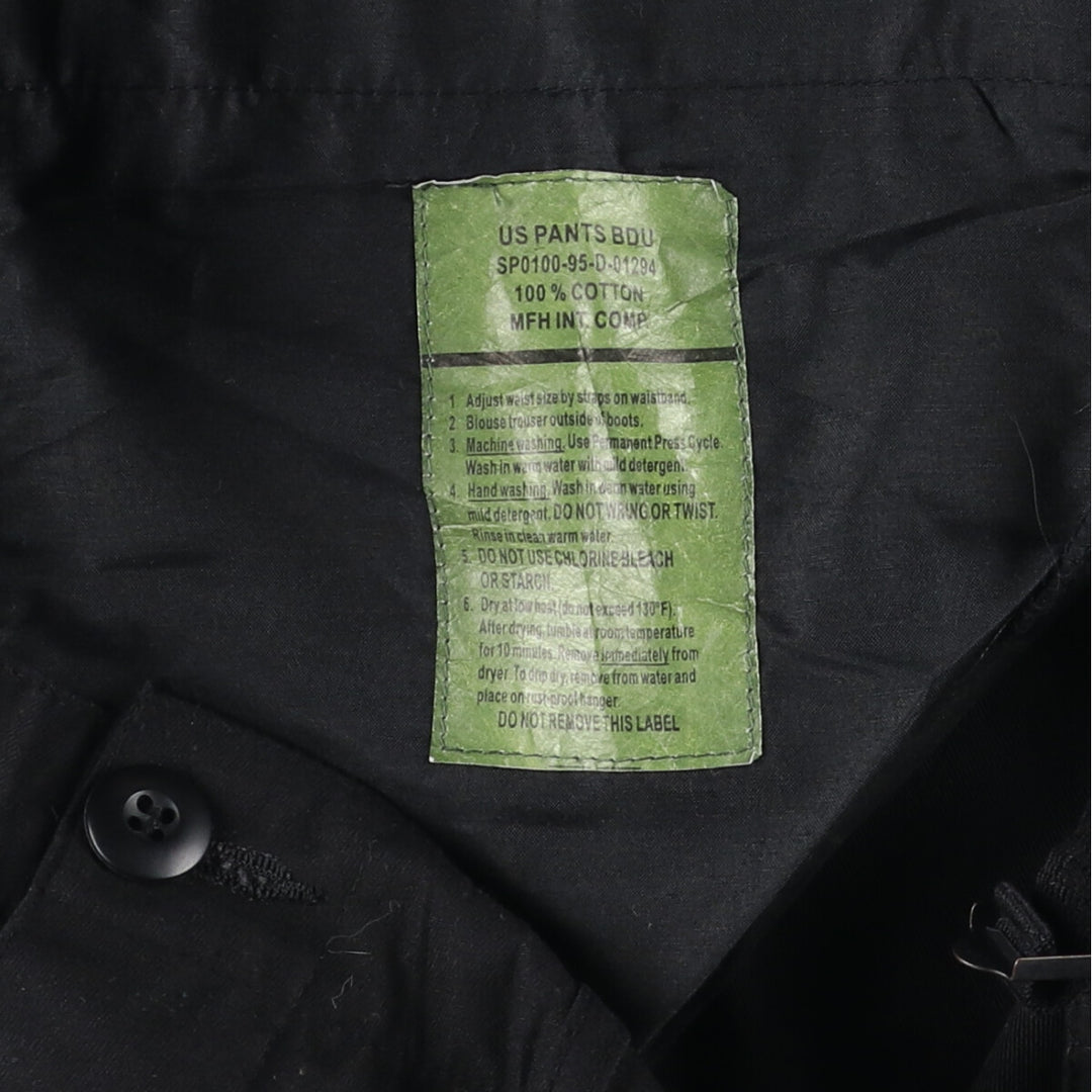 Civilian MFH Military Cargo Pants, Combat Pants, Men's, Size W37 cotton black type Vintage Second Hand