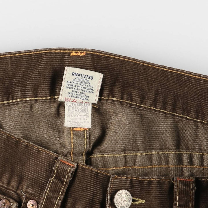TRUE RELIGION Flare Cut Corduroy Pants Made in USA Men's W36 / eaa522779