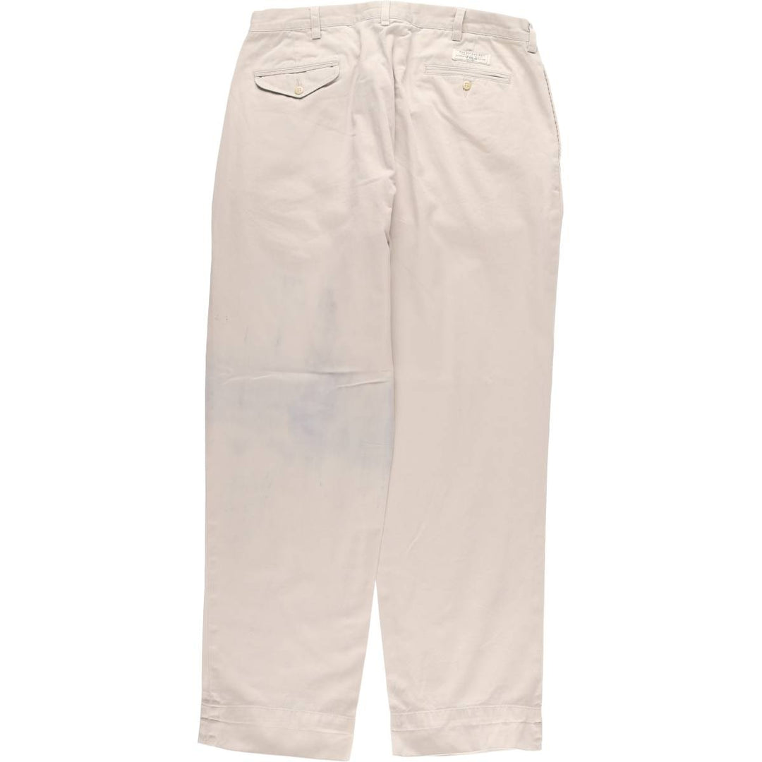 Ralph Lauren POLO by Ralph Lauren HAMMOND PANT, two-pleat chino pants, men's w35 equivalent cotton pale white type Vintage Second Hand
