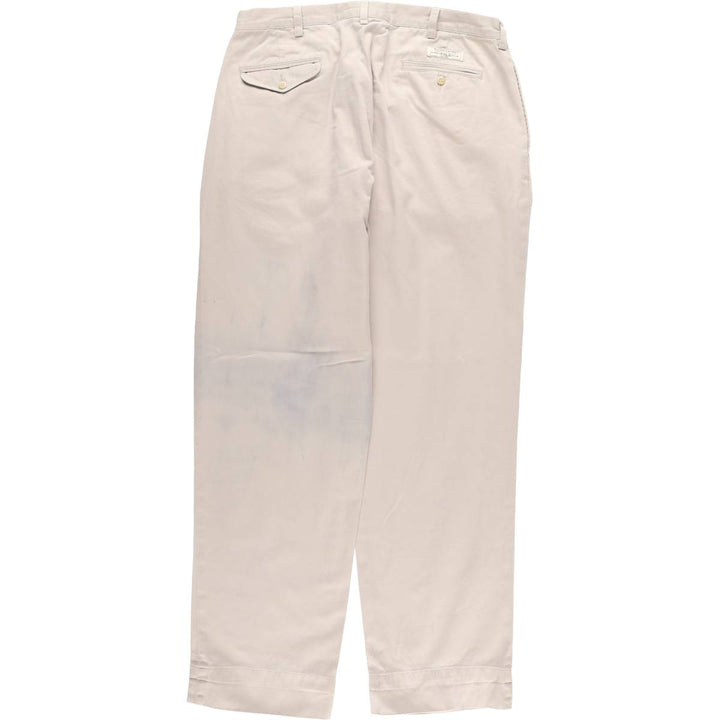 Ralph Lauren POLO by Ralph Lauren HAMMOND PANT, two-pleat chino pants, men's w35 equivalent cotton pale white type Vintage Second Hand